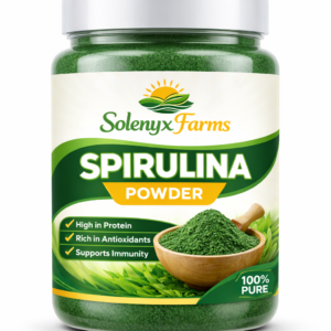 Solenyx Farms 100% Natural Spirulina Powder – 250g Superfood Nutrition, Energy & Wellness
